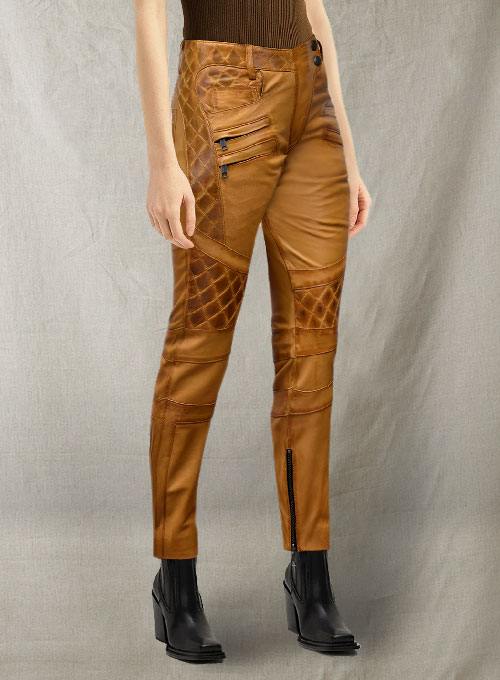 Carrier Burnt Mustard Leather Pants