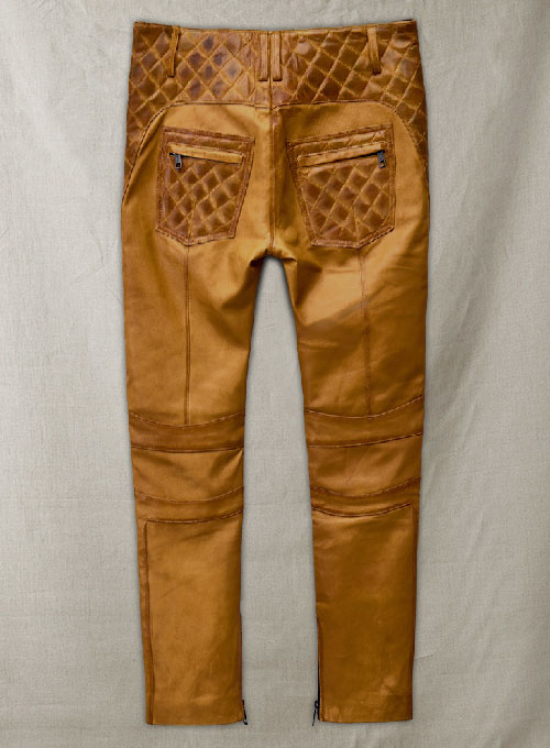 Carrier Burnt Mustard Leather Pants