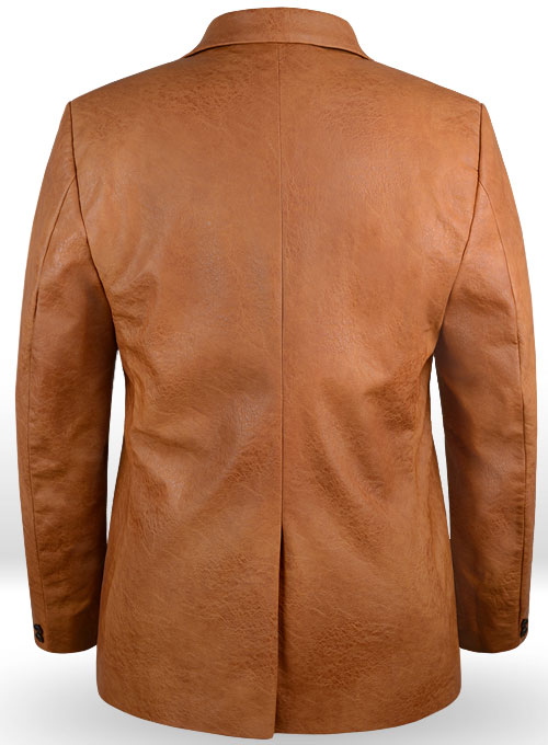 Classic Tan Vegan Leather Blazer