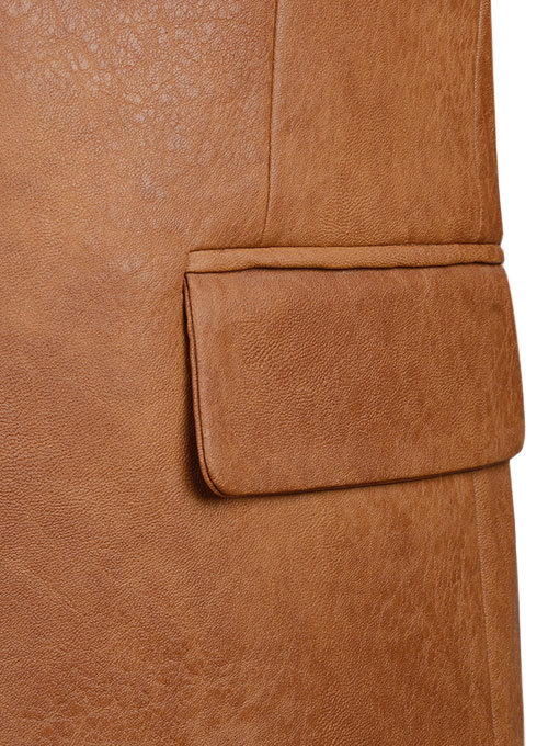 Classic Tan Vegan Leather Blazer