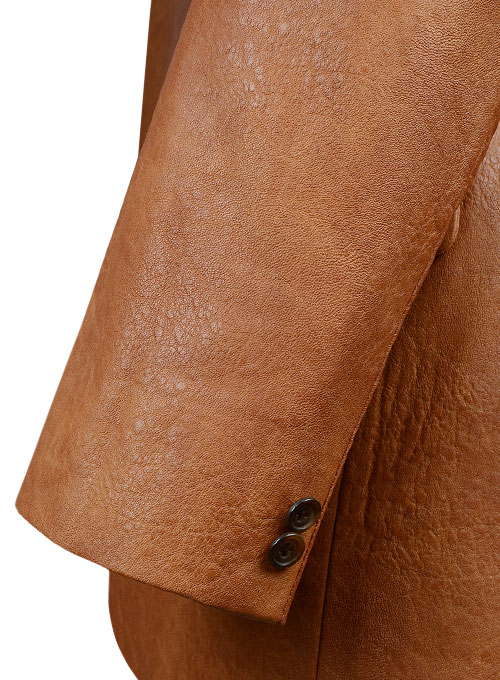 Classic Tan Vegan Leather Blazer