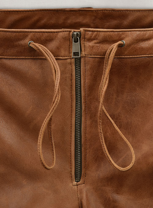 Cognac Ricky Martin Leather Pants - Click Image to Close