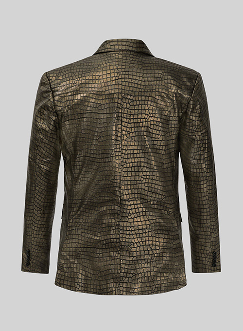 Croc Antique Gold Leather Blazer