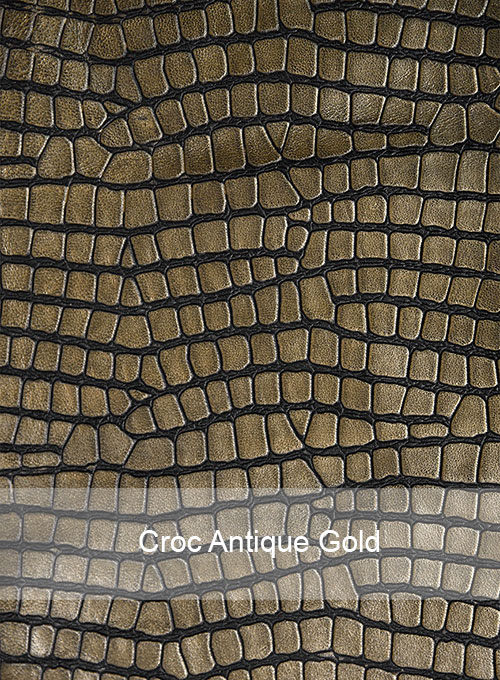 Croc Antique Gold Western Leather Blazer