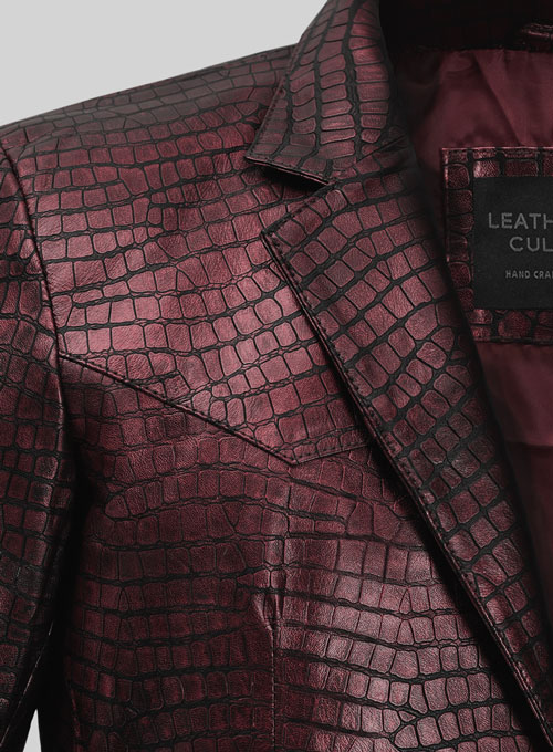 Croc Antique Rose Western Leather Blazer