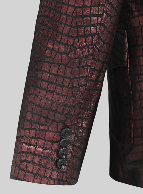 Croc Antique Rose Western Leather Blazer