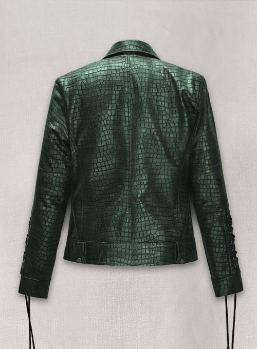 Croc Metallic Green Leather Jacket #511