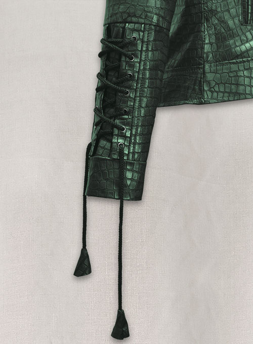 Croc Metallic Green Leather Jacket #511