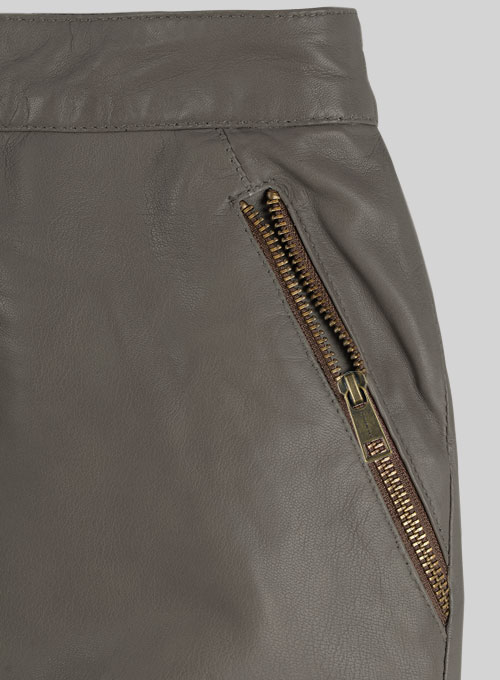 Croma Gray Wax Gypsy Leather Skirt - # 196