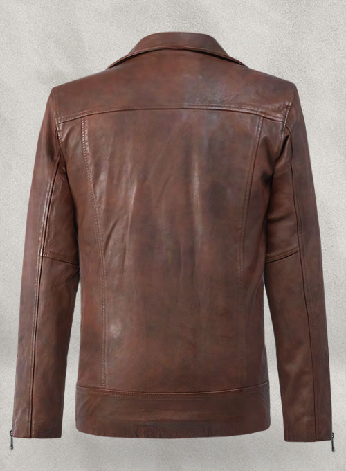 Dauntless Spanish Brown Biker Leather Jacket - Click Image to Close