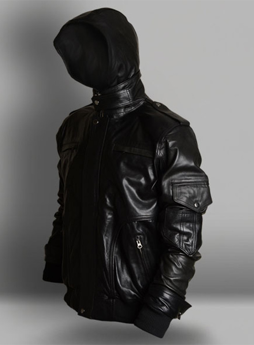 Demon Hooded Leather Jacket