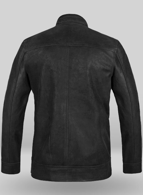 Distressed Black Leather Jacket # 616