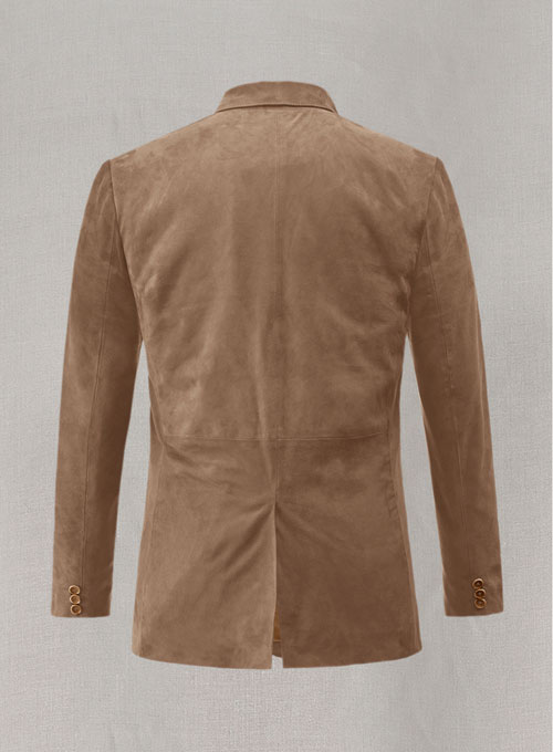 Dusty Beige Suede Leather Blazer