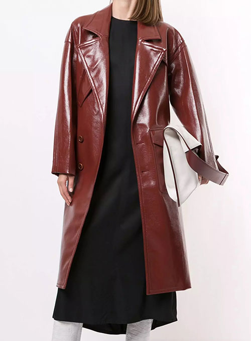 Elle Leather Long Coat Elle Leather Long Coat