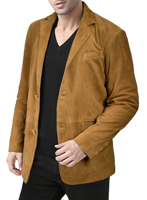 Ginger Brown Suede Leather Blazer