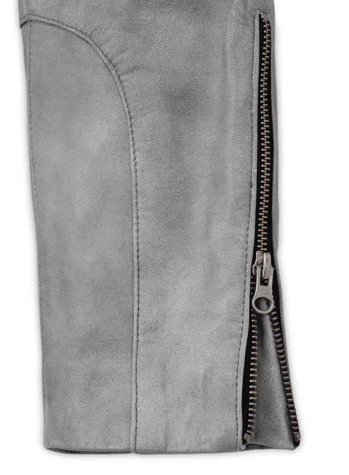 Harbor Gray Leather Biker Jeans #511 - Click Image to Close