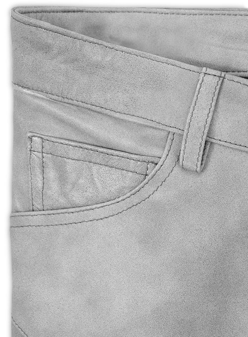 Harbor Gray Leather Biker Jeans #511 - Click Image to Close