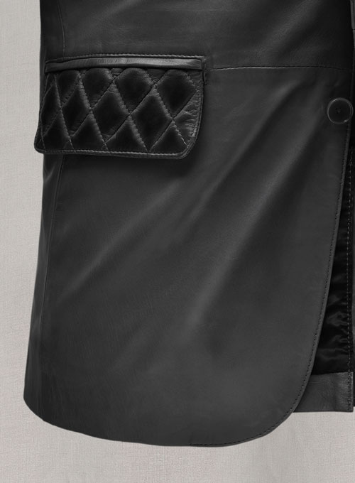 Harper Burnt Charcoal Leather Blazer