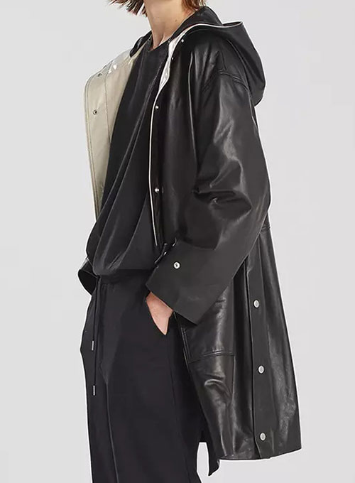 Hooded Leather Trench Coat Hooded Leather Trench Coat