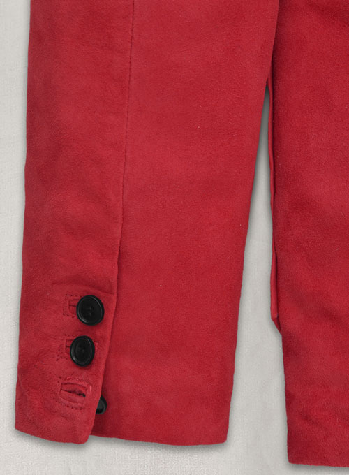 Lava Red Suede Leather Blazer - # 125