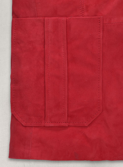 Lava Red Suede Leather Blazer - # 125