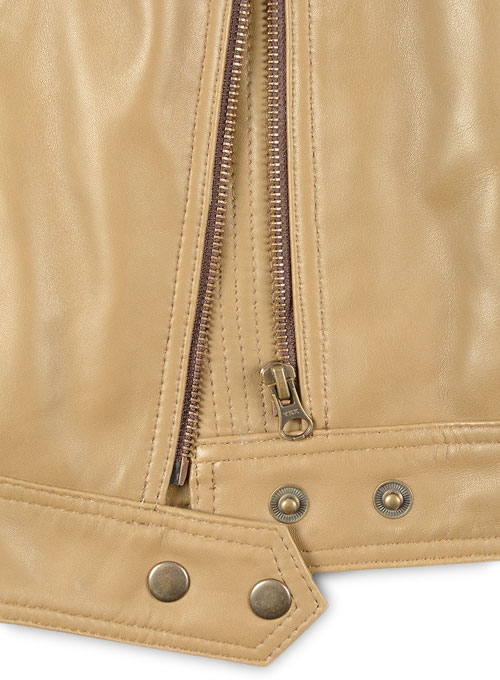 Soft Beige Wax Leather Jacket # 219