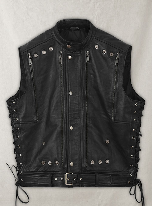 Leather Biker Vest # 333