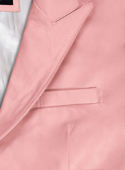 Light Pink Leather Blazer