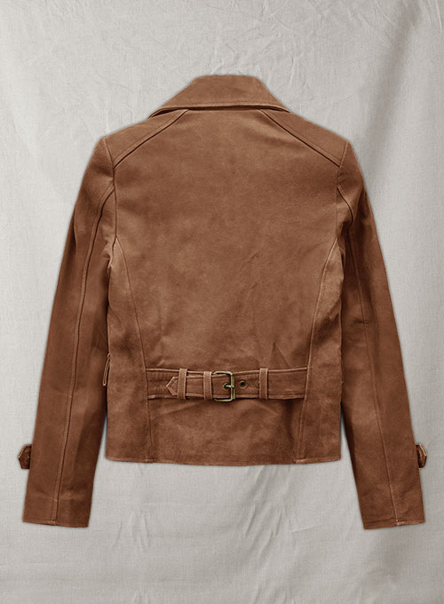 Light Vintage Tan Hide Leather Jacket style # 298