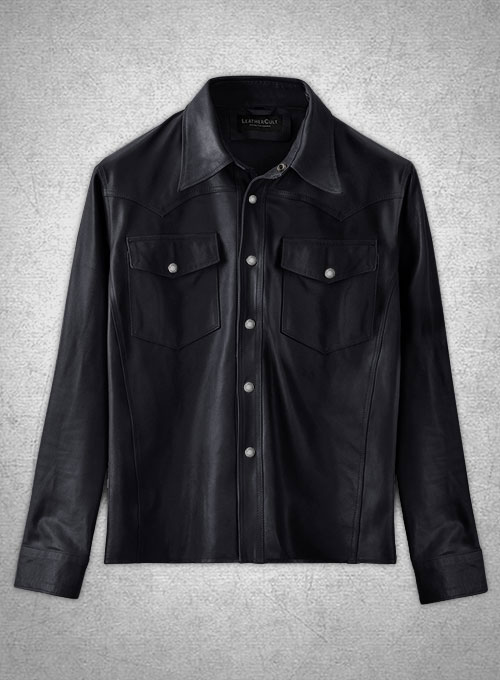 Light Weight Unlined Deep Blue Leather Shirt
