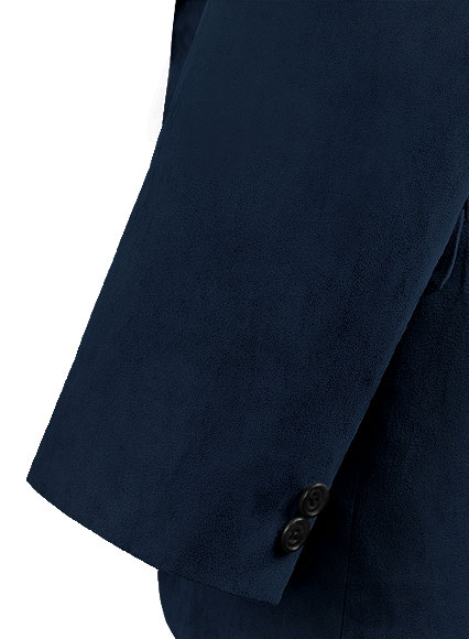 Navy Suede Vegan Leather Blazer