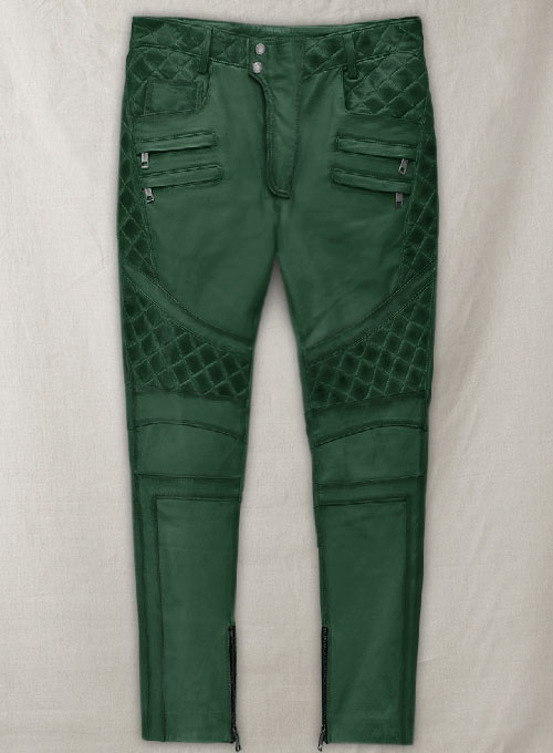 Outlaw Burnt Green Leather Pants