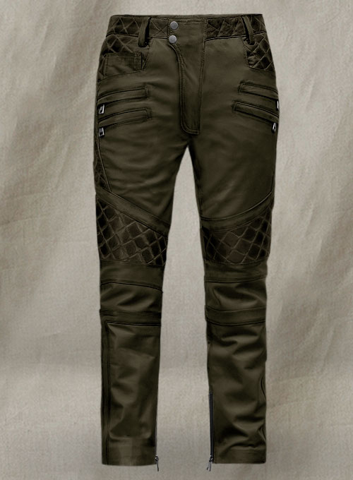 Outlaw Burnt Olive Leather Pants