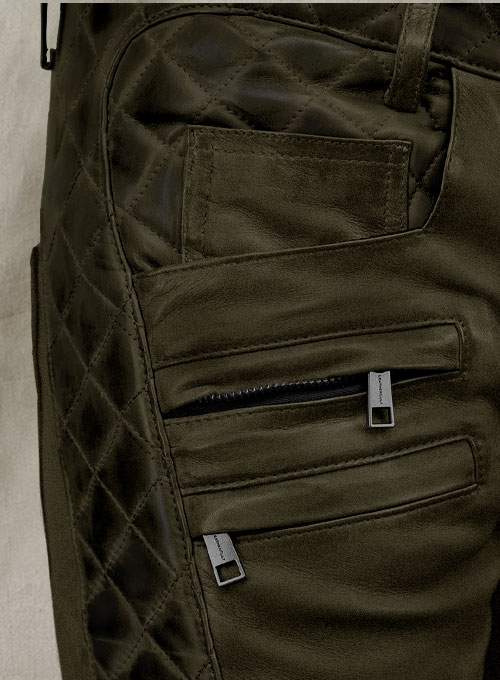 Outlaw Burnt Olive Leather Pants