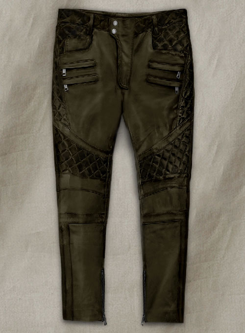 Outlaw Burnt Olive Leather Pants