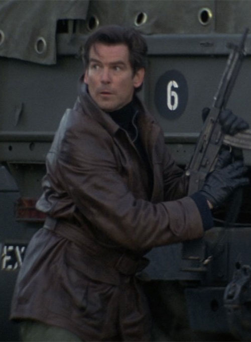 Pierce Brosnan Tomorrow Never Dies Leather Trench Coat