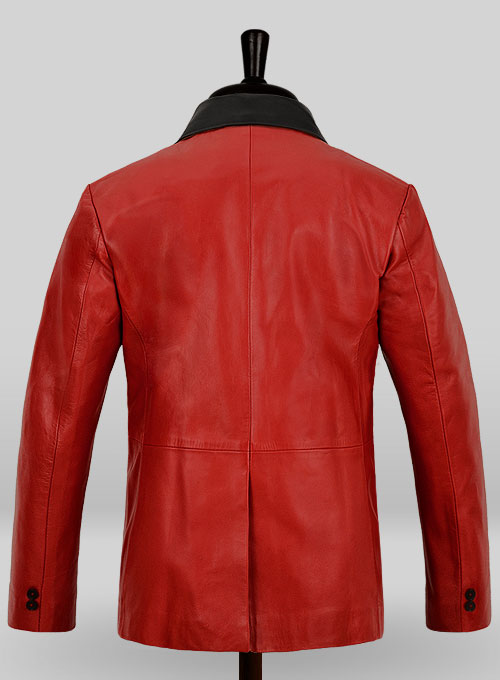 Red Hampton Leather Blazer