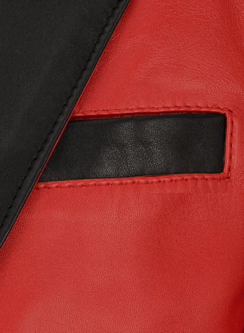Red Hampton Leather Blazer