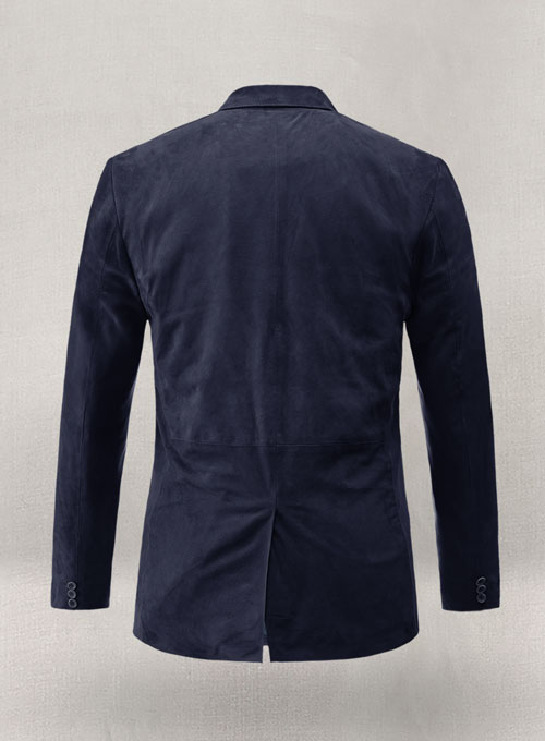 Dark Slate Purple Suede Leather Blazer