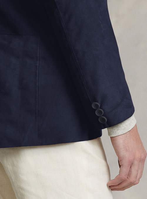 Dark Slate Purple Suede Leather Blazer