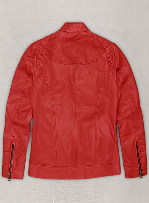 Soft Tango Red Ellie Leather Jacket