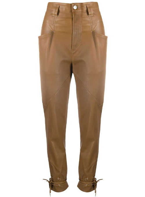 Skinny Bottom Lace Leather Pants