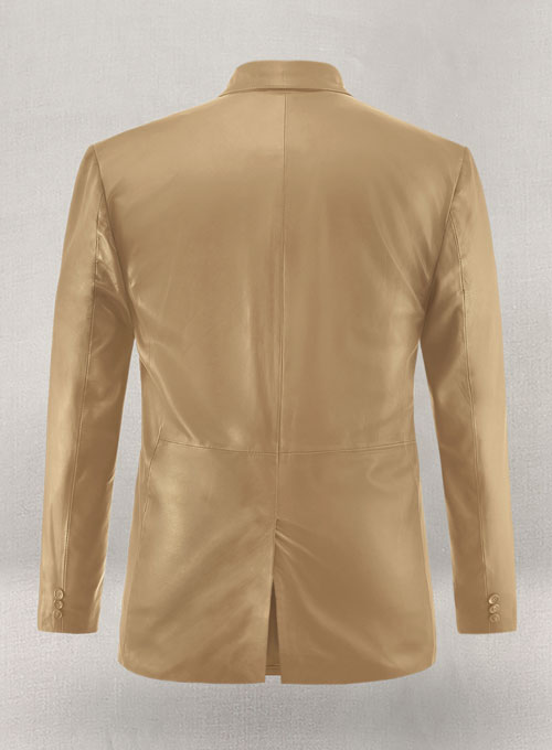 Soft Dark Beige Leather Blazer