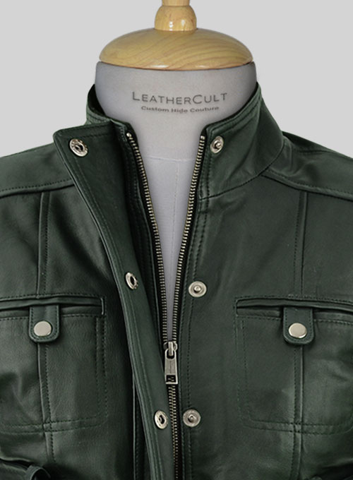 Soft Deep Olive Wax Rachel Weisz Whistleblower Leather Jacket