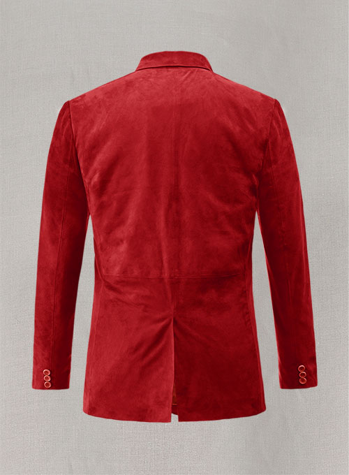 Soft Lava Red Suede Leather Blazer
