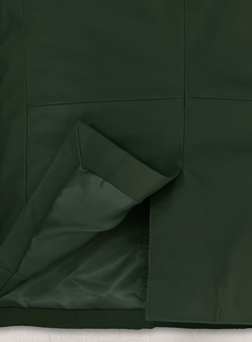 Soft Deep Olive Leather Blazer