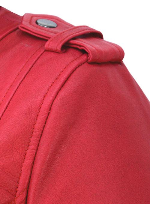 Soft Raspberry Red Leather Jacket # 220