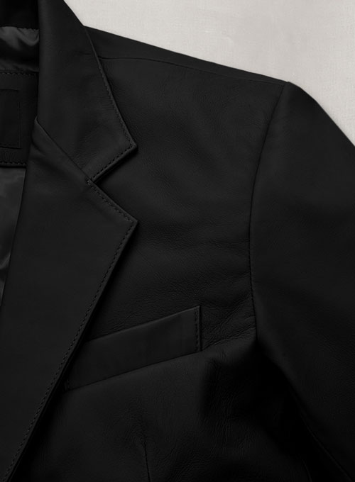Soft Rich Black Leather Blazer