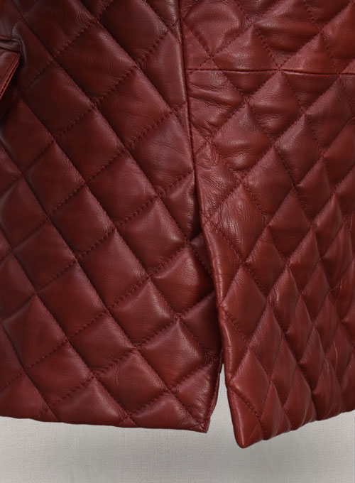 Spanish Red Bocelli Quilted Leather Blazer