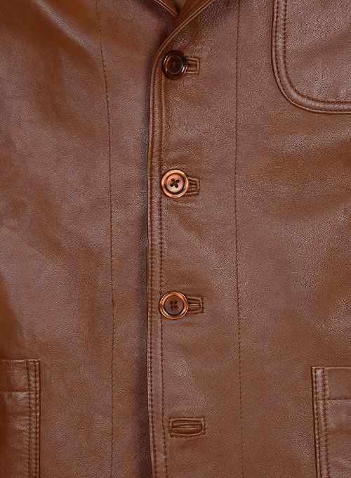 Tan Brown Daniel Craig Leather Blazer